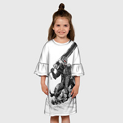Платье клеш для девочки Берсерк Черный мечник, цвет: 3D-принт — фото 2