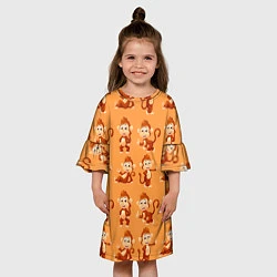 Платье клеш для девочки Funny monkeys, цвет: 3D-принт — фото 2