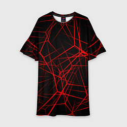Платье клеш для девочки Intersecting red rays, цвет: 3D-принт