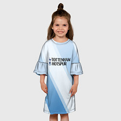 Платье клеш для девочки Tottenham hotspur Голубые полосы, цвет: 3D-принт — фото 2