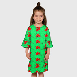 Платье клеш для девочки Blooming red poppies, цвет: 3D-принт — фото 2
