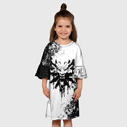 Платье клеш для девочки The Witcher логотип и краска, цвет: 3D-принт — фото 2