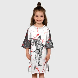 Платье клеш для девочки Metal gear rising blood, цвет: 3D-принт — фото 2