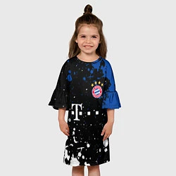 Платье клеш для девочки Bayern munchen Краска, цвет: 3D-принт — фото 2