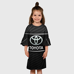 Платье клеш для девочки Toyota Карбон, цвет: 3D-принт — фото 2