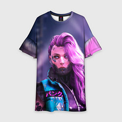 Платье клеш для девочки Cyberpunk 2077 - Валери V, цвет: 3D-принт