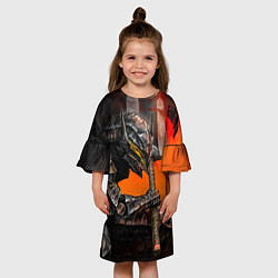 Платье клеш для девочки Берсерк Гатс Замах Мечом, цвет: 3D-принт — фото 2