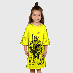 Платье клеш для девочки STALKER Тень Чернобыля Альтернатива, цвет: 3D-принт — фото 2