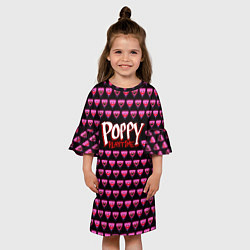 Платье клеш для девочки Poppy Playtime - Kissy Missy Pattern - Huggy Wuggy, цвет: 3D-принт — фото 2