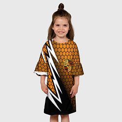 Платье клеш для девочки Порше - Кибер-броня, цвет: 3D-принт — фото 2