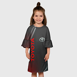 Платье клеш для девочки Тойота - Абстракция, цвет: 3D-принт — фото 2