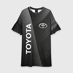 Платье клеш для девочки Toyota - серая абстракция, цвет: 3D-принт