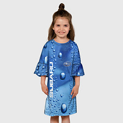 Платье клеш для девочки Subaru - капли, цвет: 3D-принт — фото 2