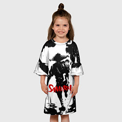 Платье клеш для девочки Самурай С Ребёнком, цвет: 3D-принт — фото 2