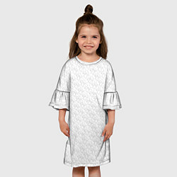 Платье клеш для девочки Little Ghosts on white, цвет: 3D-принт — фото 2