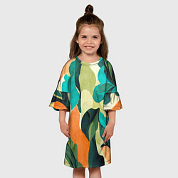 Платье клеш для девочки Multicoloured camouflage, цвет: 3D-принт — фото 2