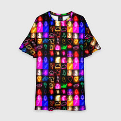 Платье клеш для девочки Neon glowing objects, цвет: 3D-принт