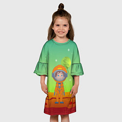 Платье клеш для девочки Девочка на Марсе, цвет: 3D-принт — фото 2