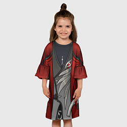 Платье клеш для девочки Образ Дилюка Алая ночь - Геншин импакт, цвет: 3D-принт — фото 2