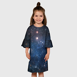 Платье клеш для девочки Молчаливый космос, цвет: 3D-принт — фото 2