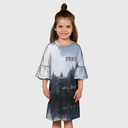 Платье клеш для девочки STALKER Причал, цвет: 3D-принт — фото 2