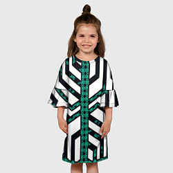 Платье клеш для девочки Киберпанк сеть, цвет: 3D-принт — фото 2