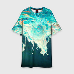 Платье клеш для девочки Поток воды, цвет: 3D-принт