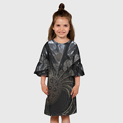 Платье клеш для девочки Инопланетное, цвет: 3D-принт — фото 2