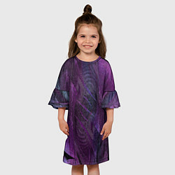 Платье клеш для девочки Текстура из перьев, цвет: 3D-принт — фото 2