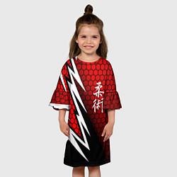 Платье клеш для девочки Джиу - Джитсу : Красная броня, цвет: 3D-принт — фото 2