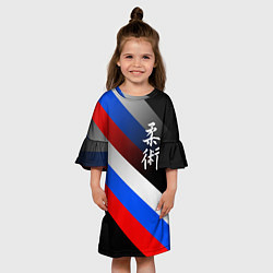 Платье клеш для девочки Джиу-джитсу : Россия, цвет: 3D-принт — фото 2