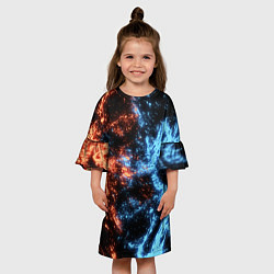 Платье клеш для девочки Fire and Water Огонь и вода, цвет: 3D-принт — фото 2