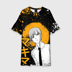 Детское платье Макима - оранжевые брызги краски