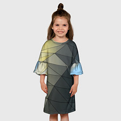 Платье клеш для девочки Абстрактная сетка из множества фигур, цвет: 3D-принт — фото 2
