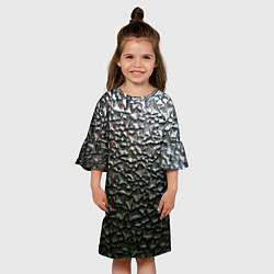 Платье клеш для девочки Неровная металлическая поверхность, цвет: 3D-принт — фото 2