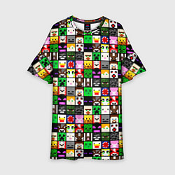 Платье клеш для девочки Minecraft characters, цвет: 3D-принт