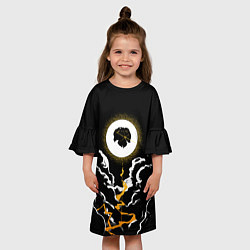 Платье клеш для девочки Дыхание грома - Клинок - Зеницу, цвет: 3D-принт — фото 2