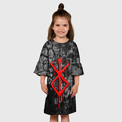 Платье клеш для девочки Berserk smudges, цвет: 3D-принт — фото 2