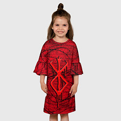 Платье клеш для девочки Berserk red smudges, цвет: 3D-принт — фото 2