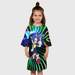 Платье клеш для девочки Sonic - hedgehog - video game, цвет: 3D-принт — фото 2