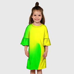 Платье клеш для девочки Салатовый, цвет: 3D-принт — фото 2