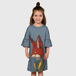 Платье клеш для девочки Замороченный лис, цвет: 3D-принт — фото 2