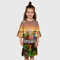 Платье клеш для девочки Арина Minecraft, цвет: 3D-принт — фото 2