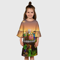 Платье клеш для девочки Владимир Minecraft, цвет: 3D-принт — фото 2