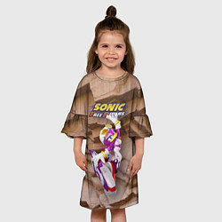 Платье клеш для девочки Wave the Swallow - Sonic Free Riders, цвет: 3D-принт — фото 2