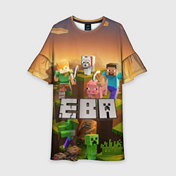 Платье клеш для девочки Ева Minecraft, цвет: 3D-принт