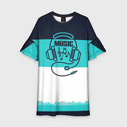 Платье клеш для девочки Твой ритм, цвет: 3D-принт