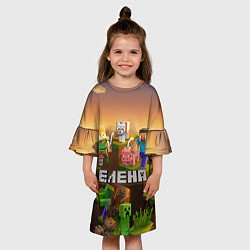 Платье клеш для девочки Елена Minecraft, цвет: 3D-принт — фото 2