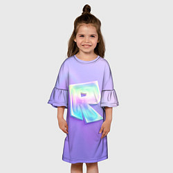 Платье клеш для девочки Roblox gradient, цвет: 3D-принт — фото 2