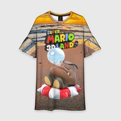Платье клеш для девочки Goomba - Super Mario 3D Land, цвет: 3D-принт